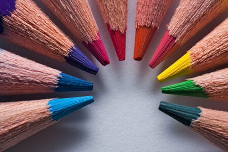 Macro Of Sharpened Colored Pencils Aranged In A Circle